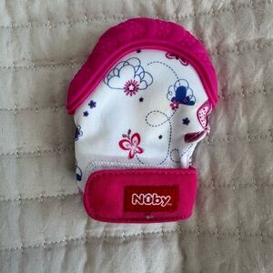 Nuby pink teething mitt
